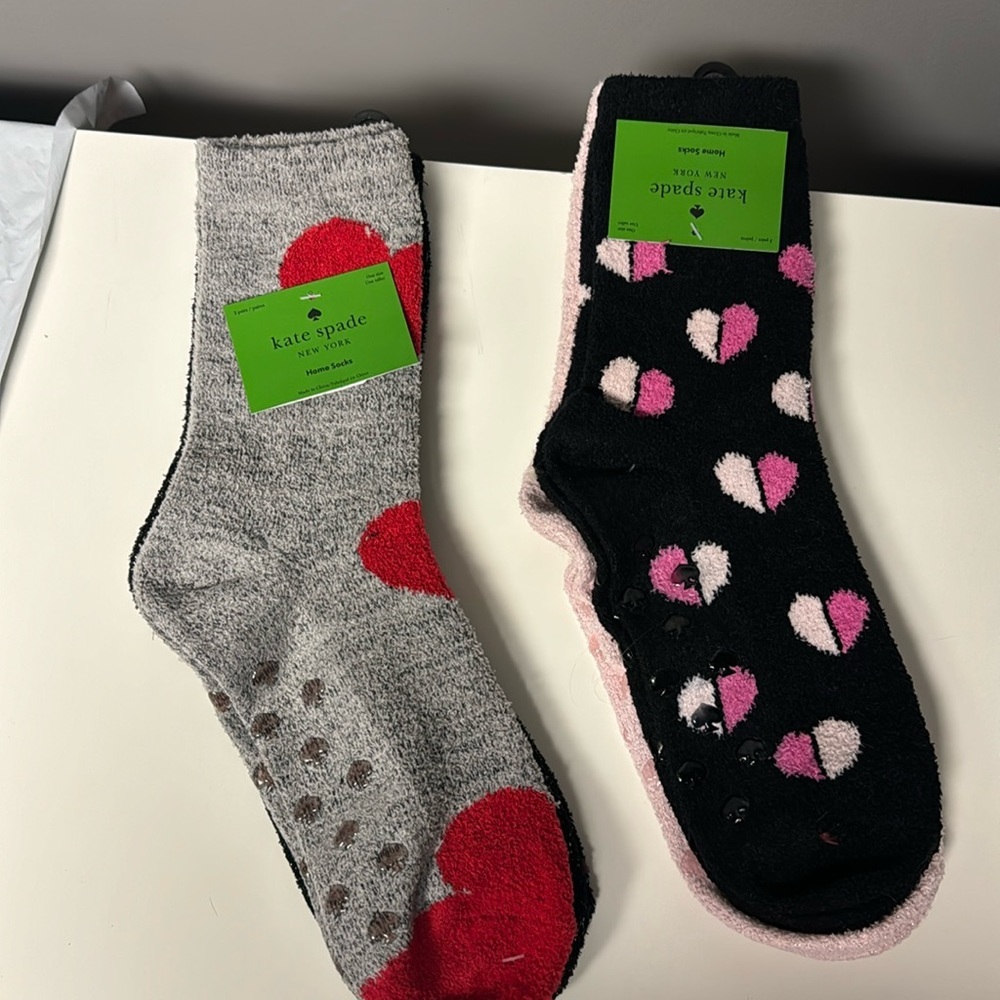 Kate Spade socks, 2 pack home socks, one size